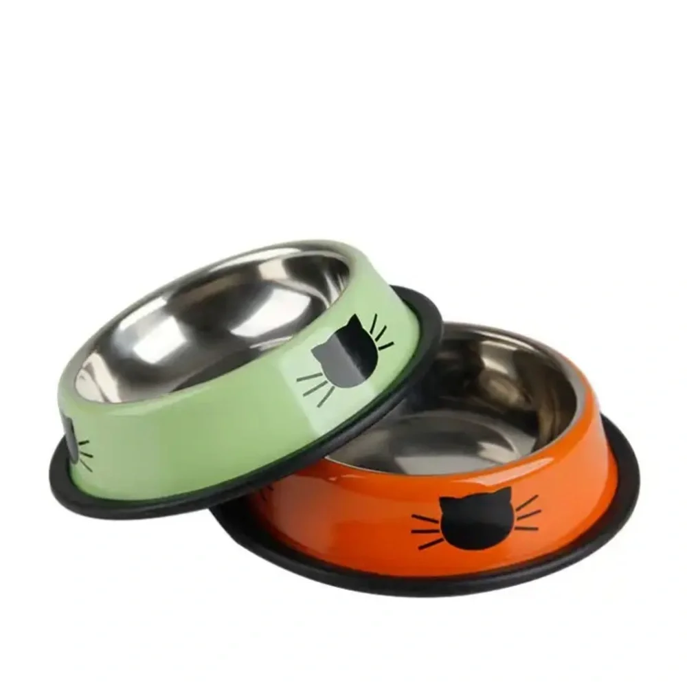 New Colorful Cute Stainless Steel Silicone Anti-slip Bowl for Dog & Cat